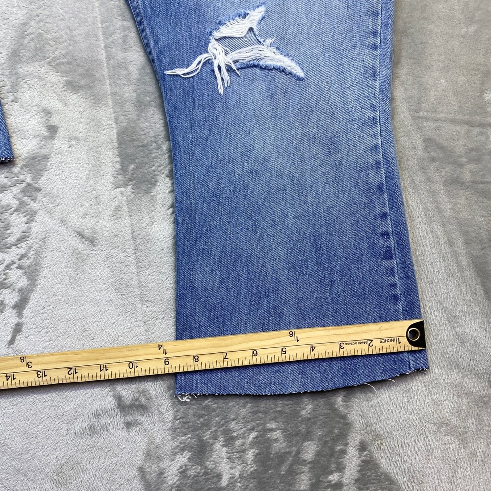 Levi's Orange Tab 517 Denim Bootcut Jeans Frayed Hem Blue Sz 33 Fits 34" - Picture 10 of 12